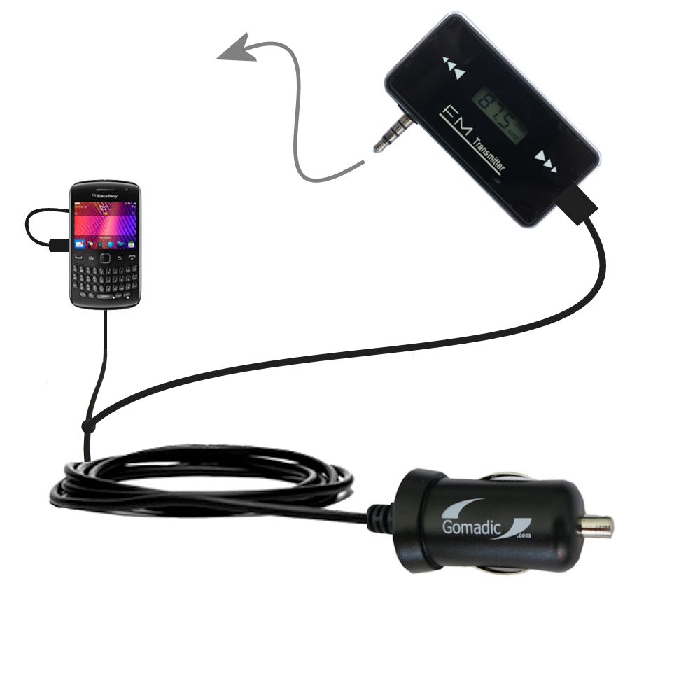 FM Transmitter Plus Car Charger compatible with the Blackberry Apollo