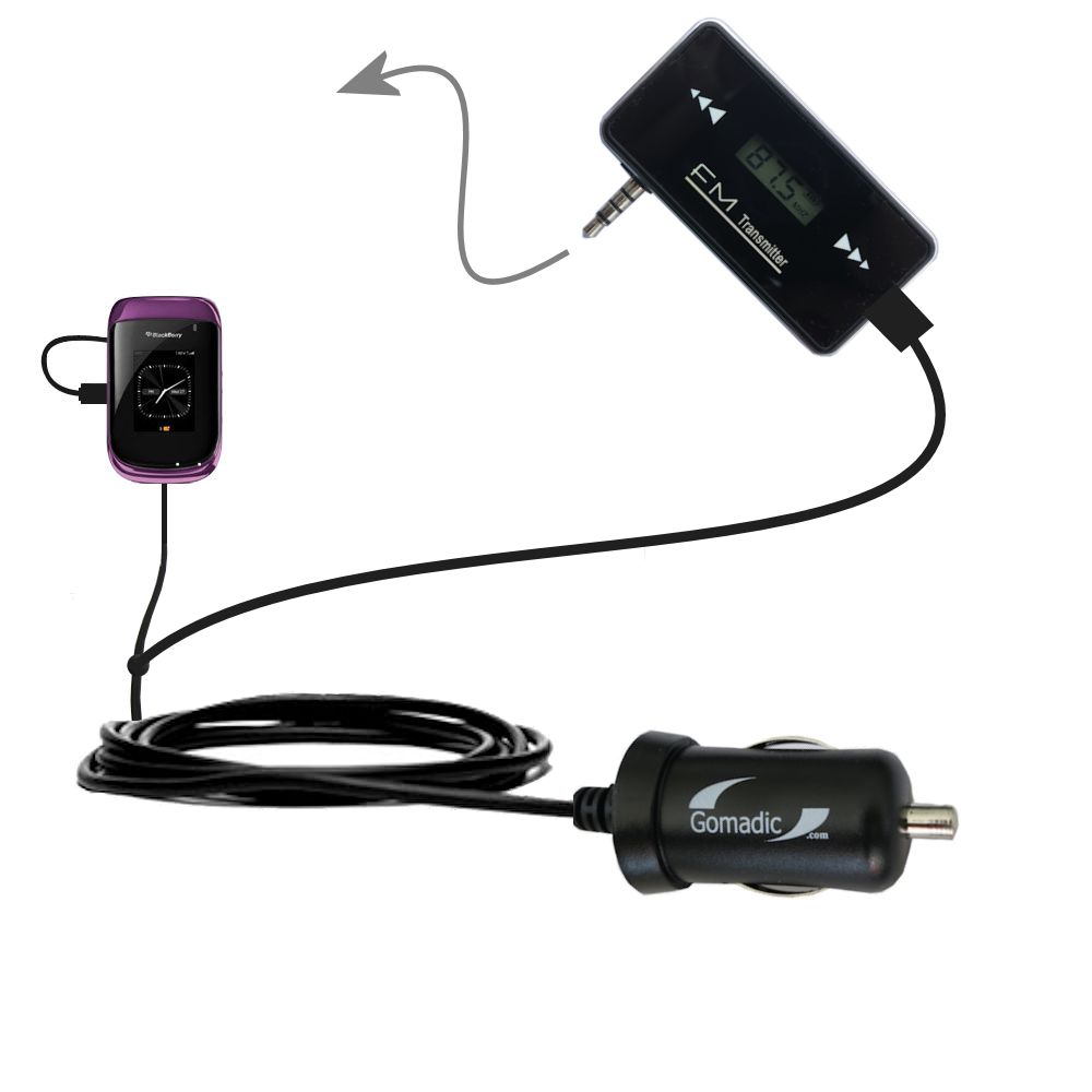 FM Transmitter Plus Car Charger compatible with the Blackberry Oxford
