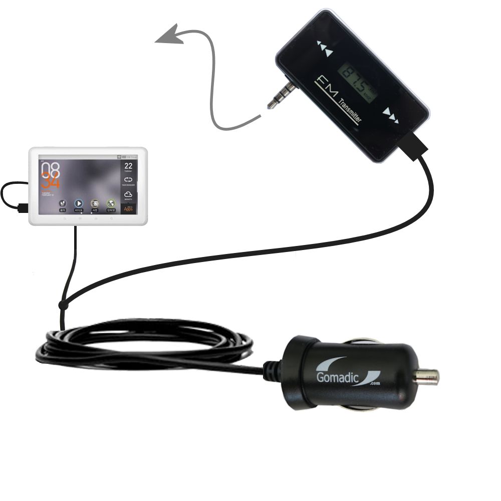 FM Transmitter Plus Car Charger compatible with the Cowon A5