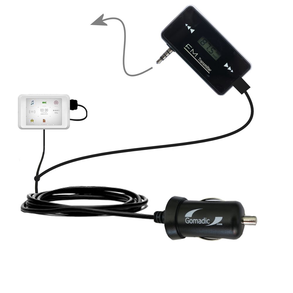 FM Transmitter Plus Car Charger compatible with the Cowon C2