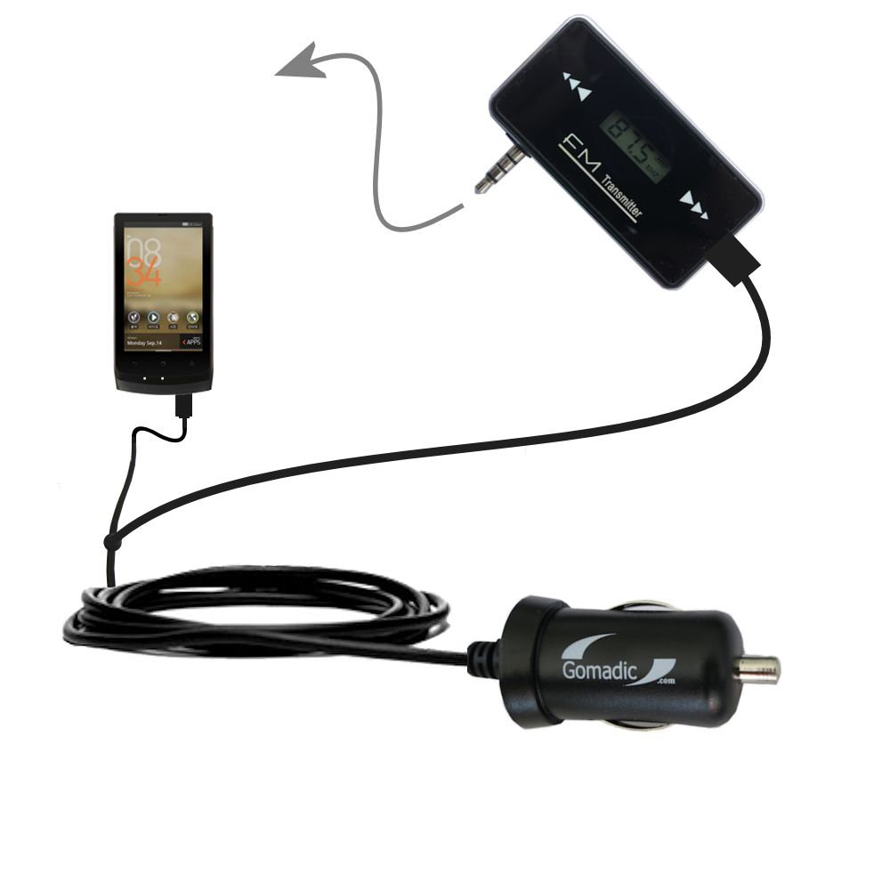 FM Transmitter Plus Car Charger compatible with the Cowon D3