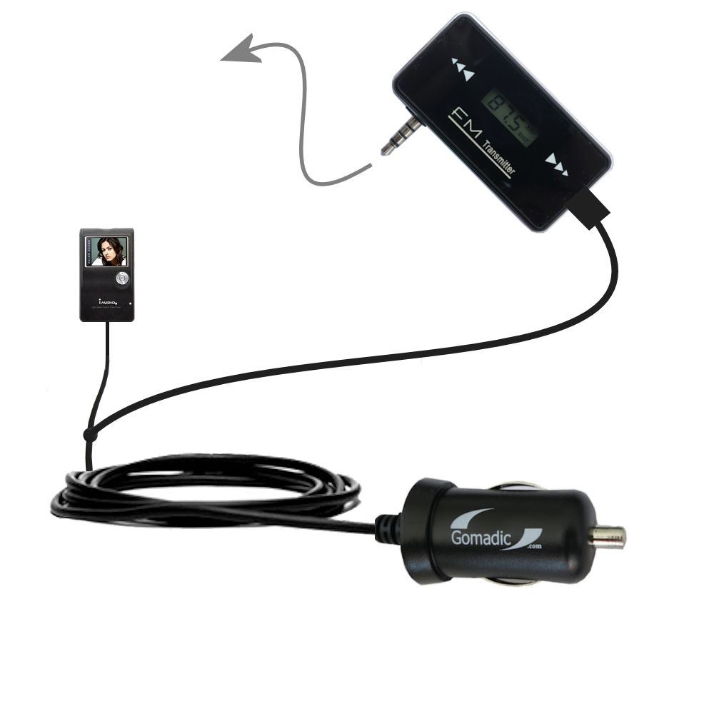 FM Transmitter Plus Car Charger compatible with the Cowon iAudio 7
