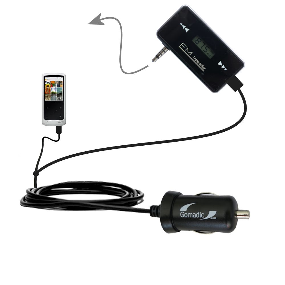 FM Transmitter Plus Car Charger compatible with the Cowon iAudio 9