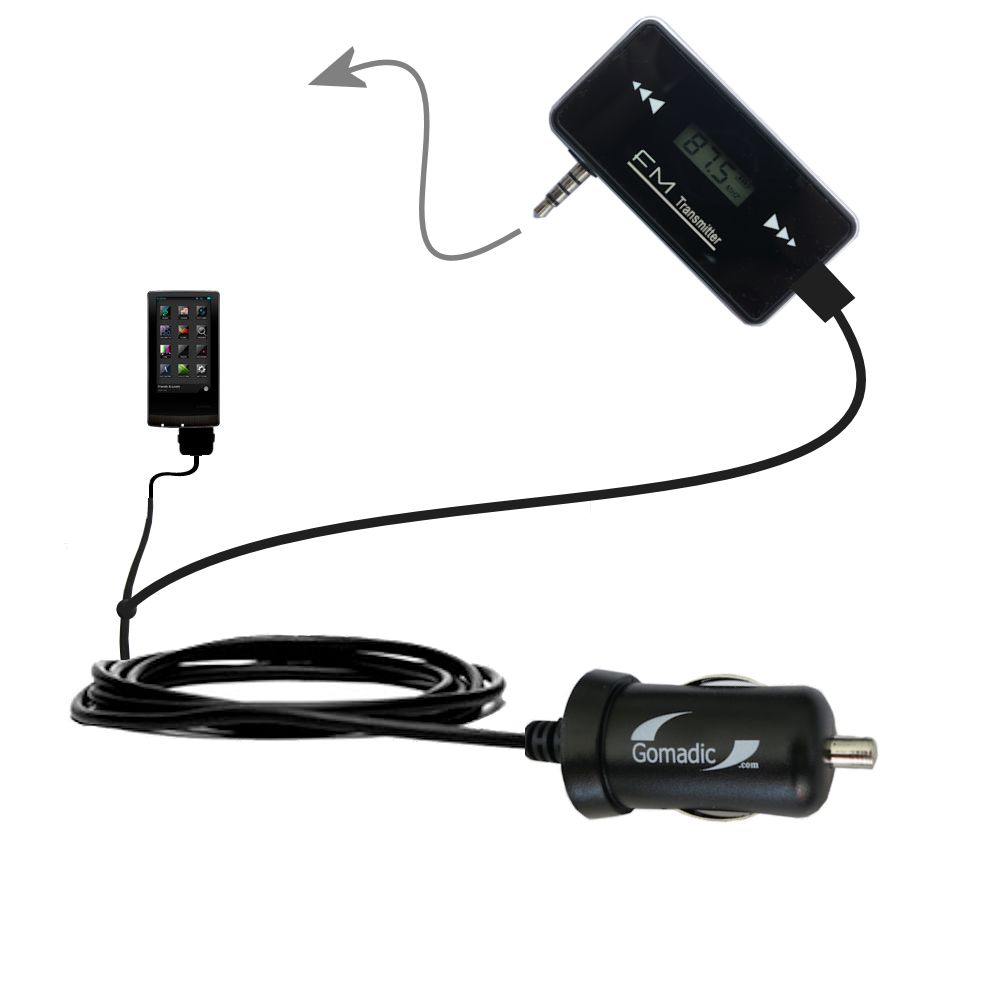FM Transmitter Plus Car Charger compatible with the Cowon J3