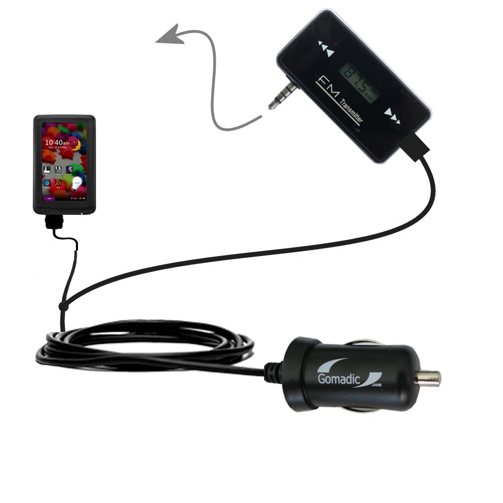 FM Transmitter Plus Car Charger compatible with the Cowon X7
