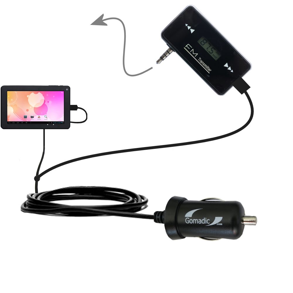 FM Transmitter Plus Car Charger compatible with the Curtis Klu LT7033