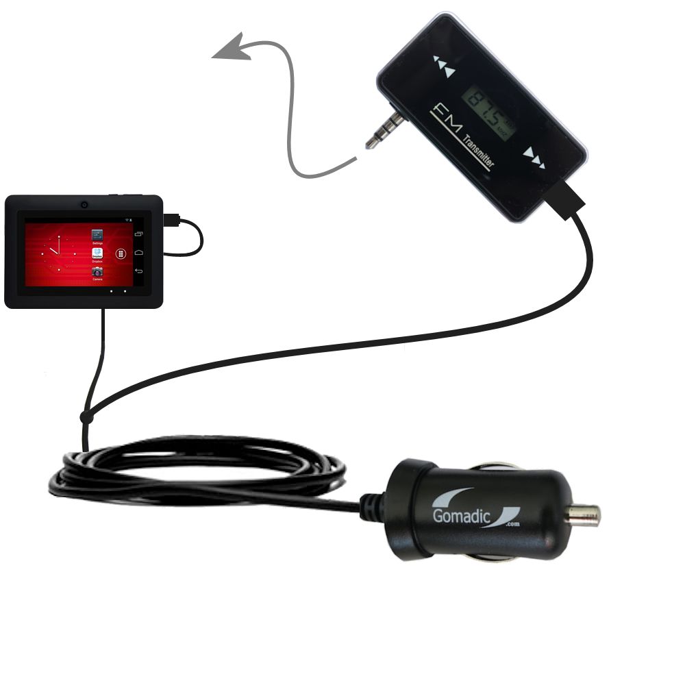 3rd Generation Powerful Audio FM Transmitter with Car Charger suitable for the D2 D2-430 - Uses Gomadic TipExchange Technology