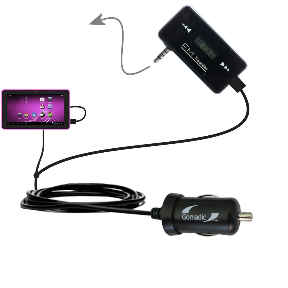 FM Transmitter Plus Car Charger compatible with the D2 D2-727G