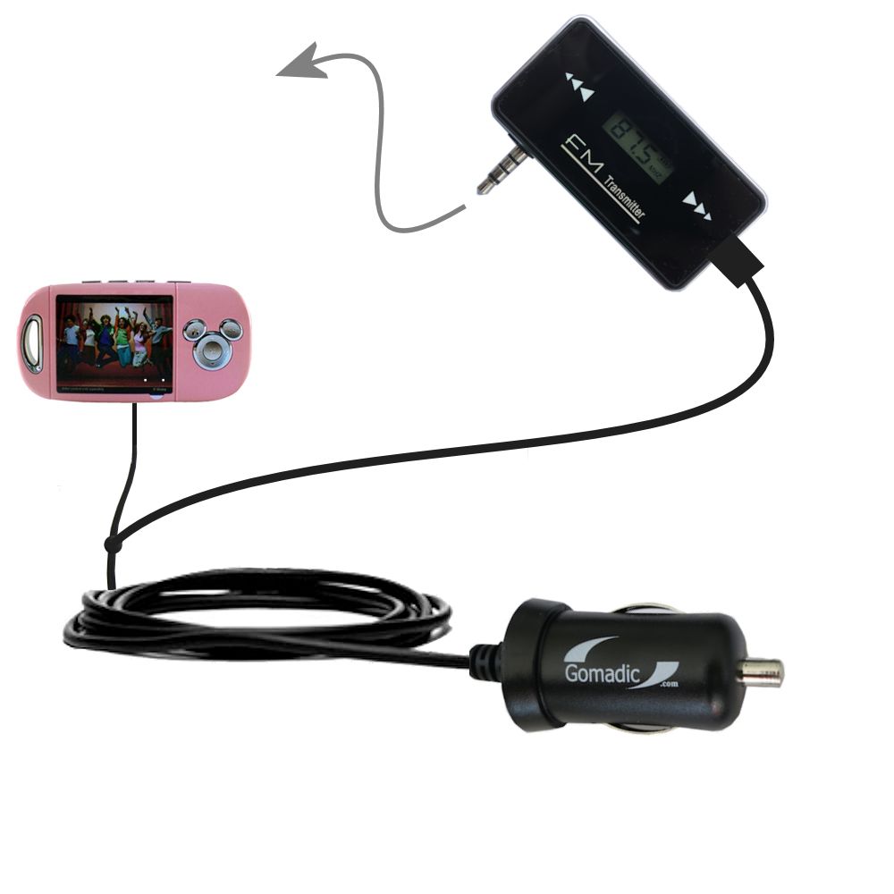 FM Transmitter Plus Car Charger compatible with the Disney High School Musical Mix Max Player DS19005