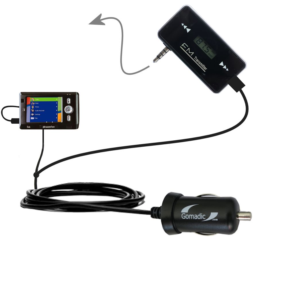 FM Transmitter Plus Car Charger compatible with the Dream'eo Solo