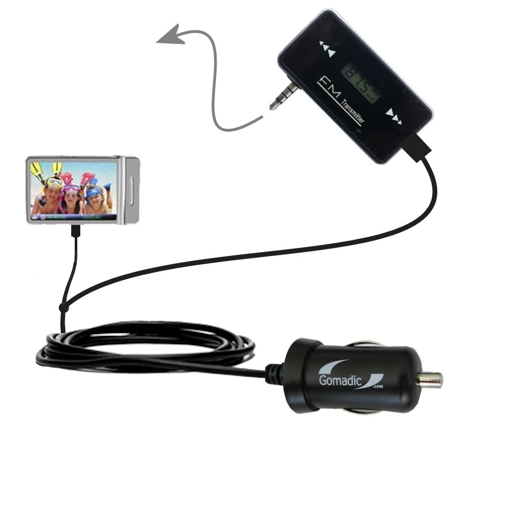 FM Transmitter Plus Car Charger compatible with the Ematic E4 Series