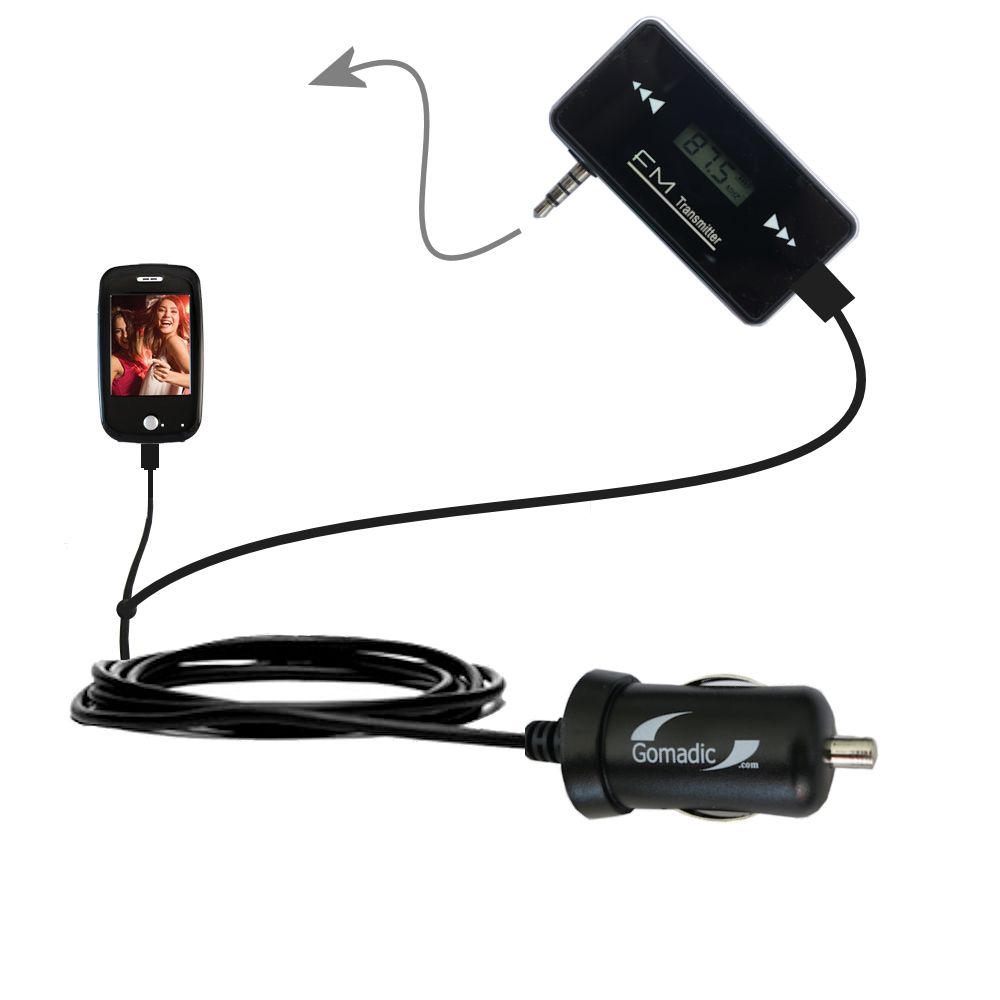 FM Transmitter Plus Car Charger compatible with the Ematic E6 Series