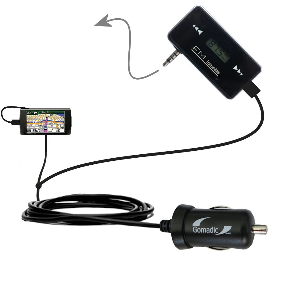 FM Transmitter Plus Car Charger compatible with the Garmin 295W