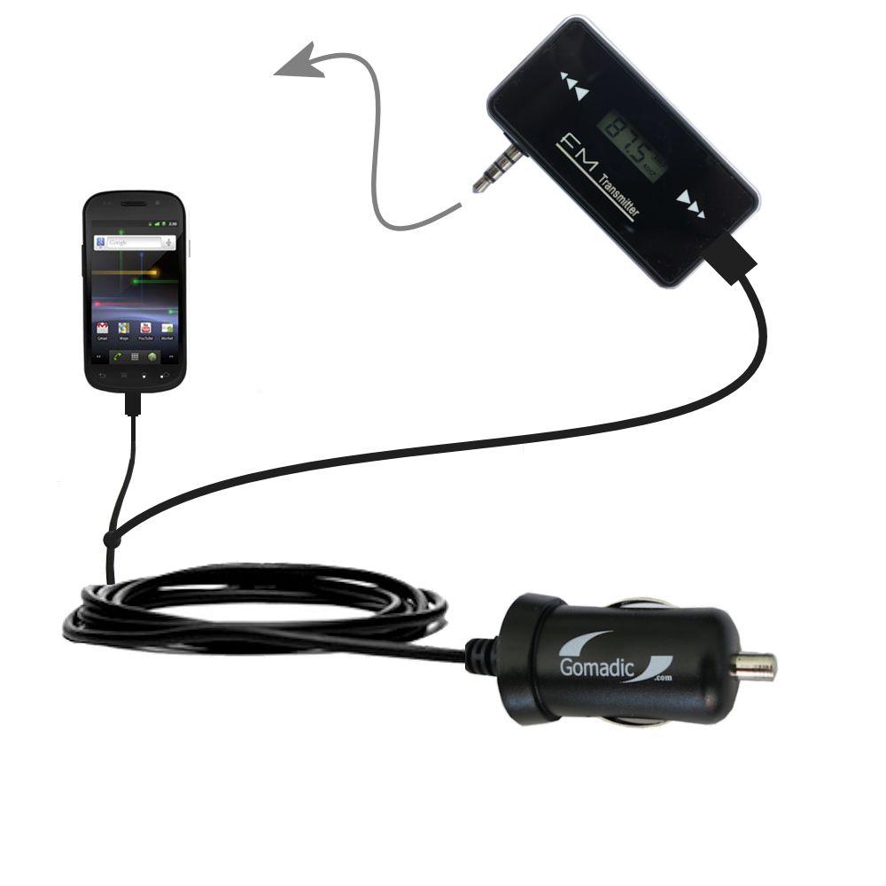 FM Transmitter Plus Car Charger compatible with the Google Nexus 4G