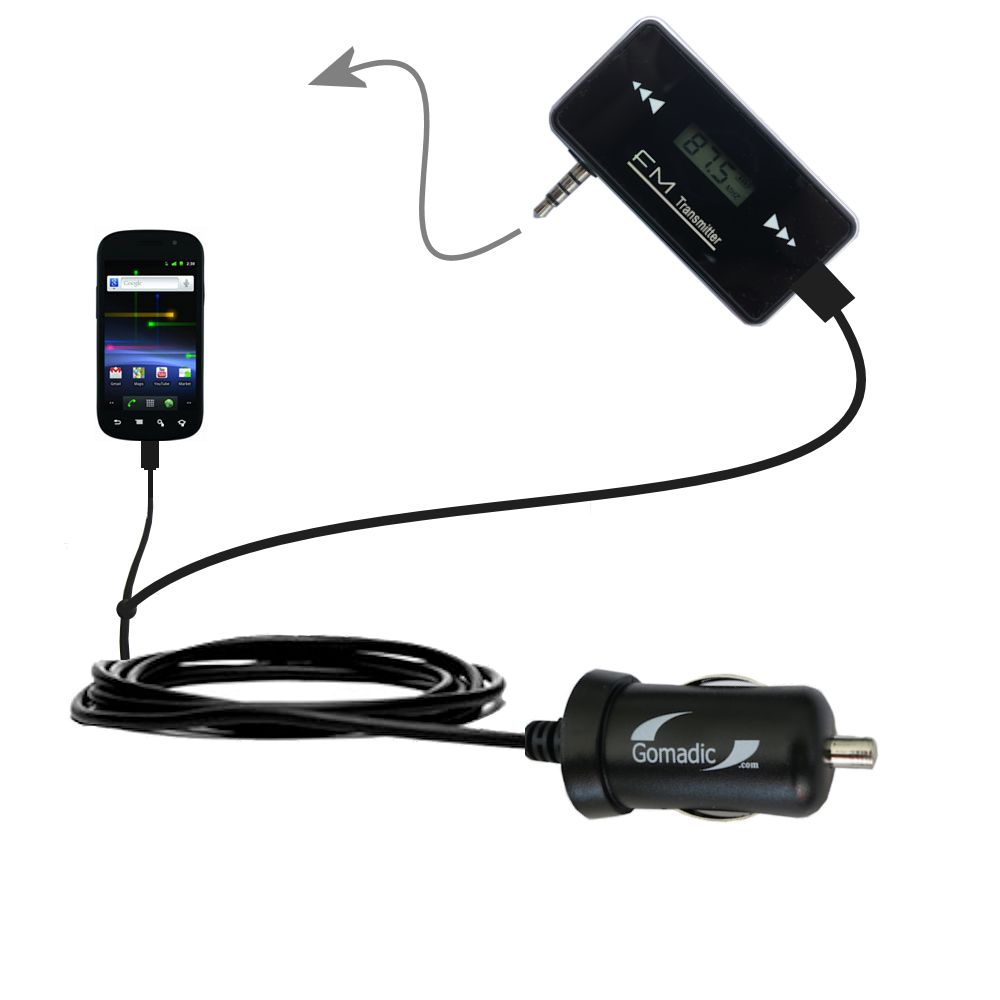 FM Transmitter Plus Car Charger compatible with the Google Nexus S 4G