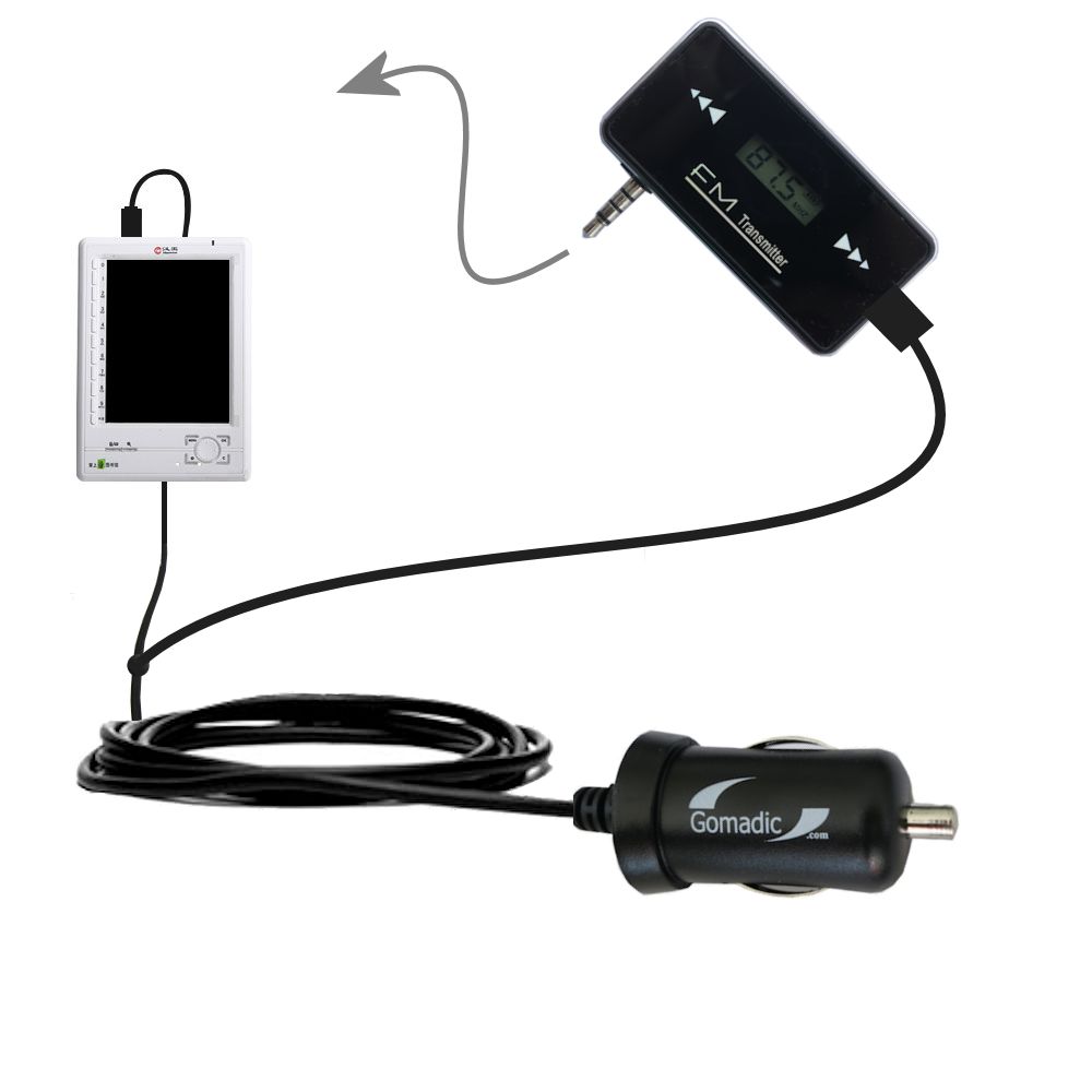 FM Transmitter Plus Car Charger compatible with the Hanvon WISEreader 516