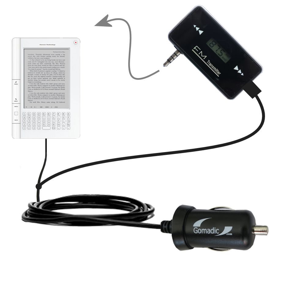 FM Transmitter Plus Car Charger compatible with the Hanvon WISEreader N518