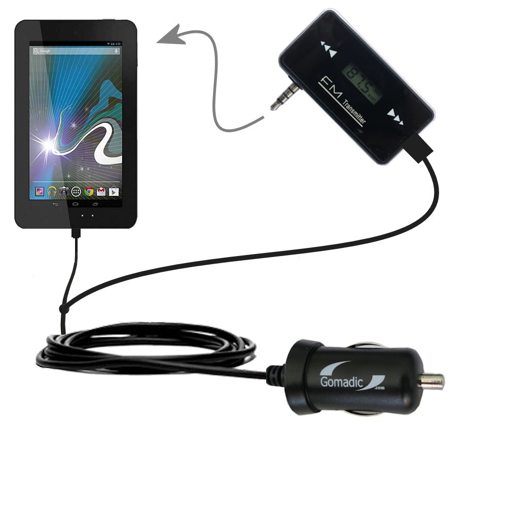 FM Transmitter Plus Car Charger compatible with the HP Slate 2800