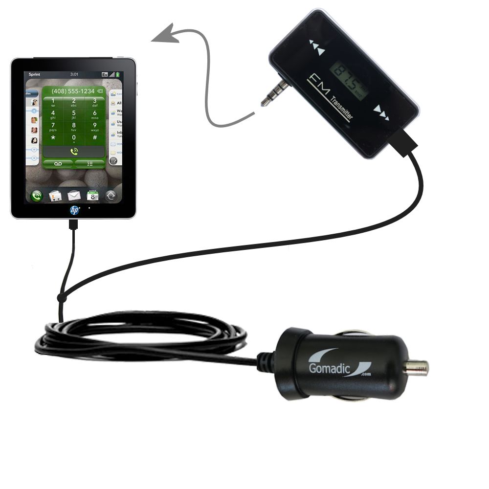 FM Transmitter Plus Car Charger compatible with the HP Topaz