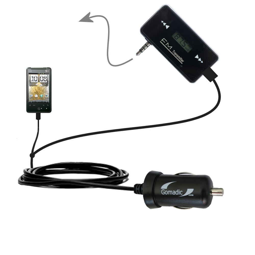 FM Transmitter Plus Car Charger compatible with the HTC Aria