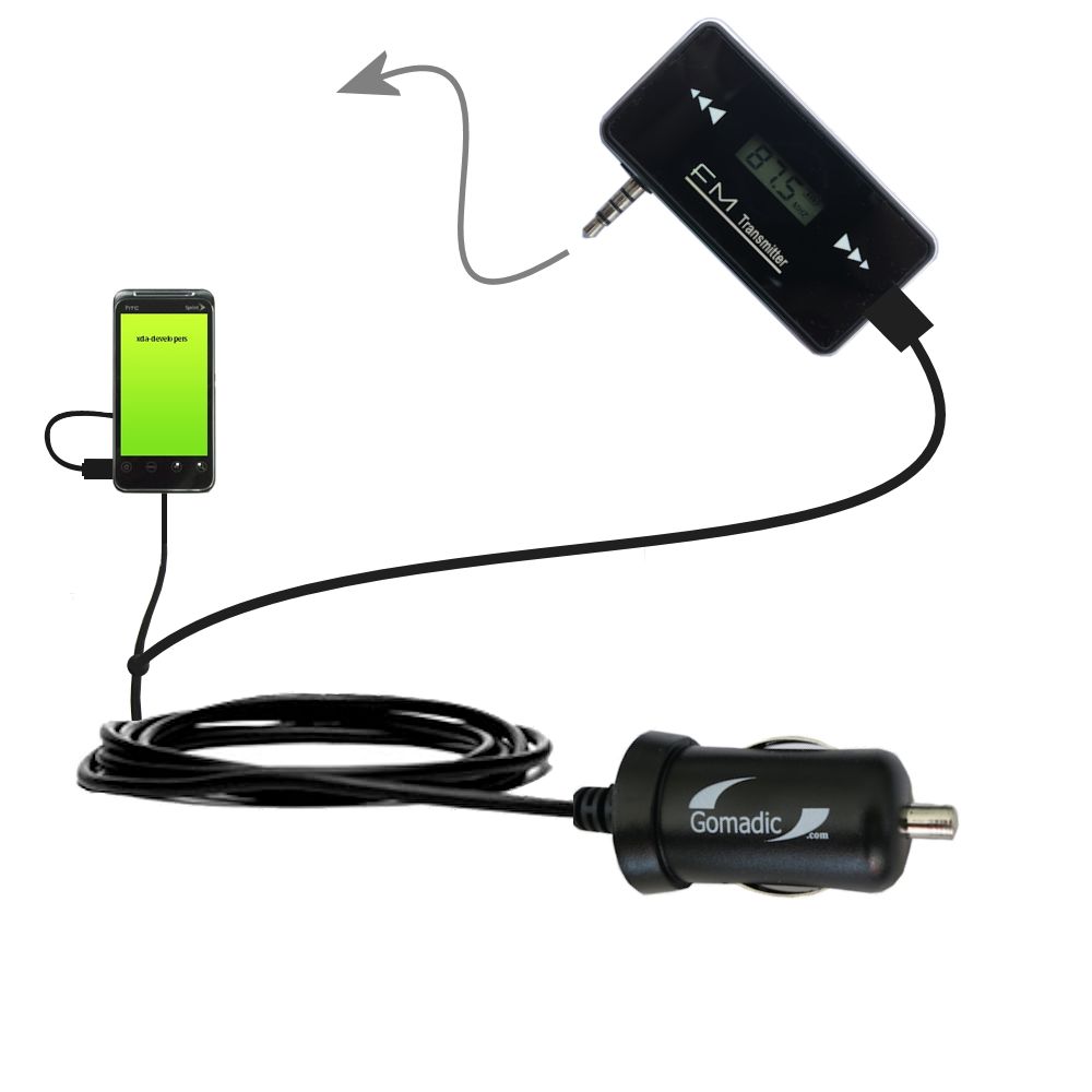 FM Transmitter Plus Car Charger compatible with the HTC Knight