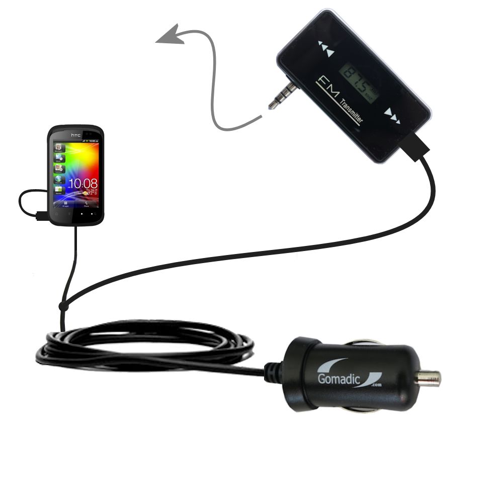 FM Transmitter Plus Car Charger compatible with the HTC Pico
