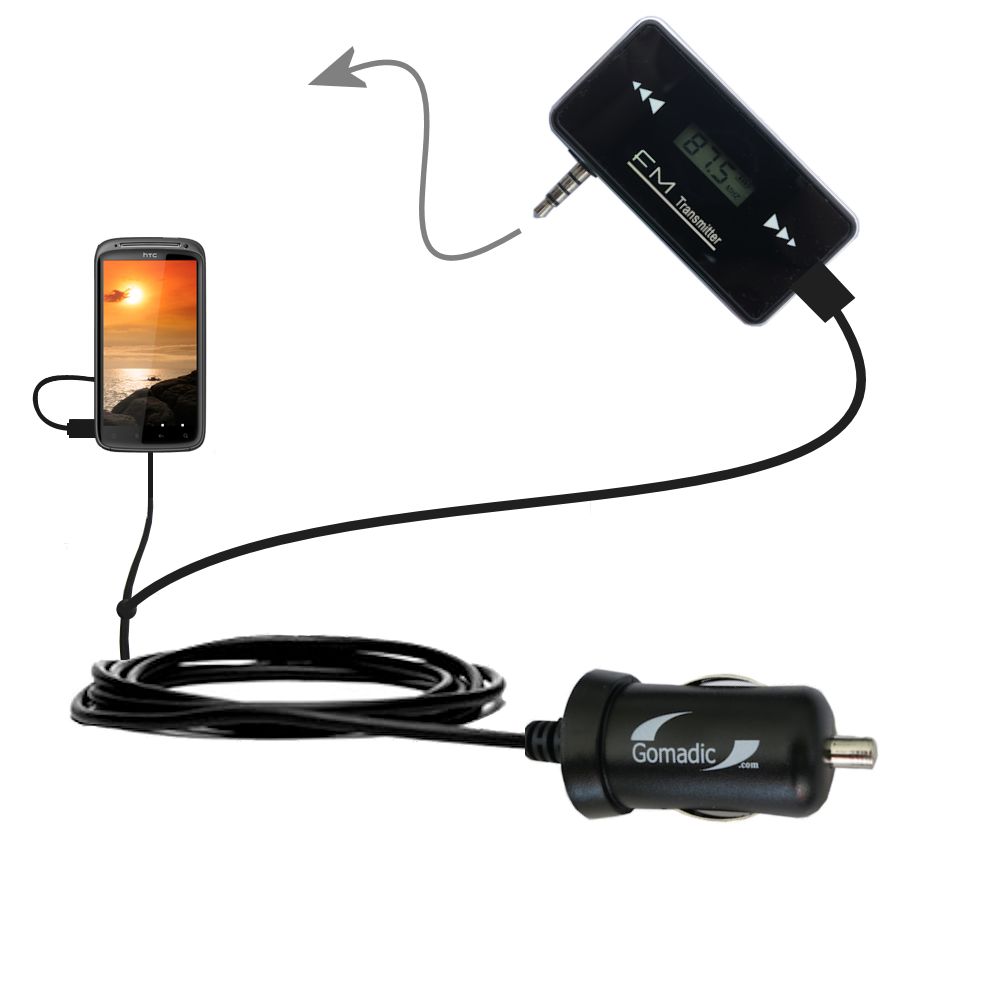 FM Transmitter Plus Car Charger compatible with the HTC Pyramid