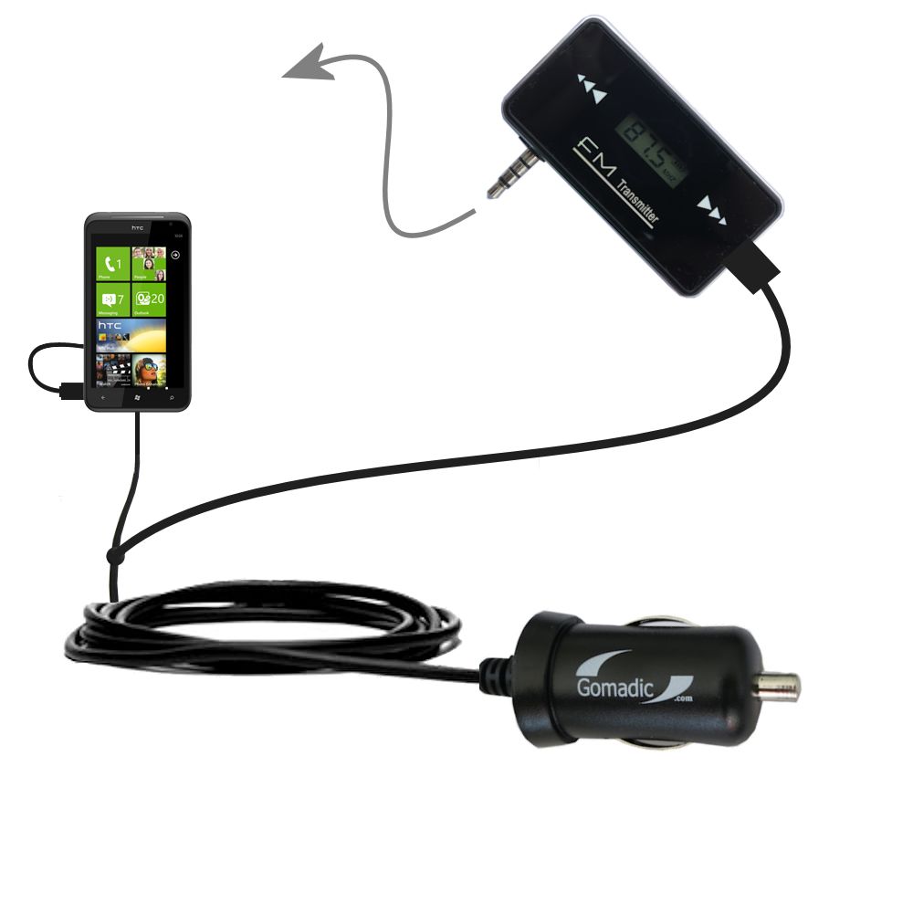FM Transmitter Plus Car Charger compatible with the HTC Titan