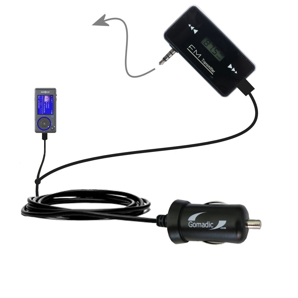 FM Transmitter Plus Car Charger compatible with the Insignia NS-2V17b