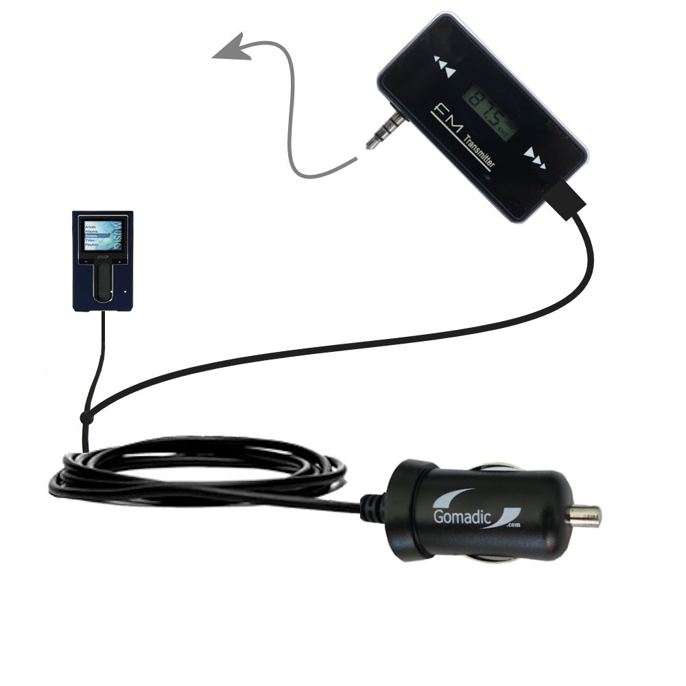 FM Transmitter Plus Car Charger compatible with the iRiver H10