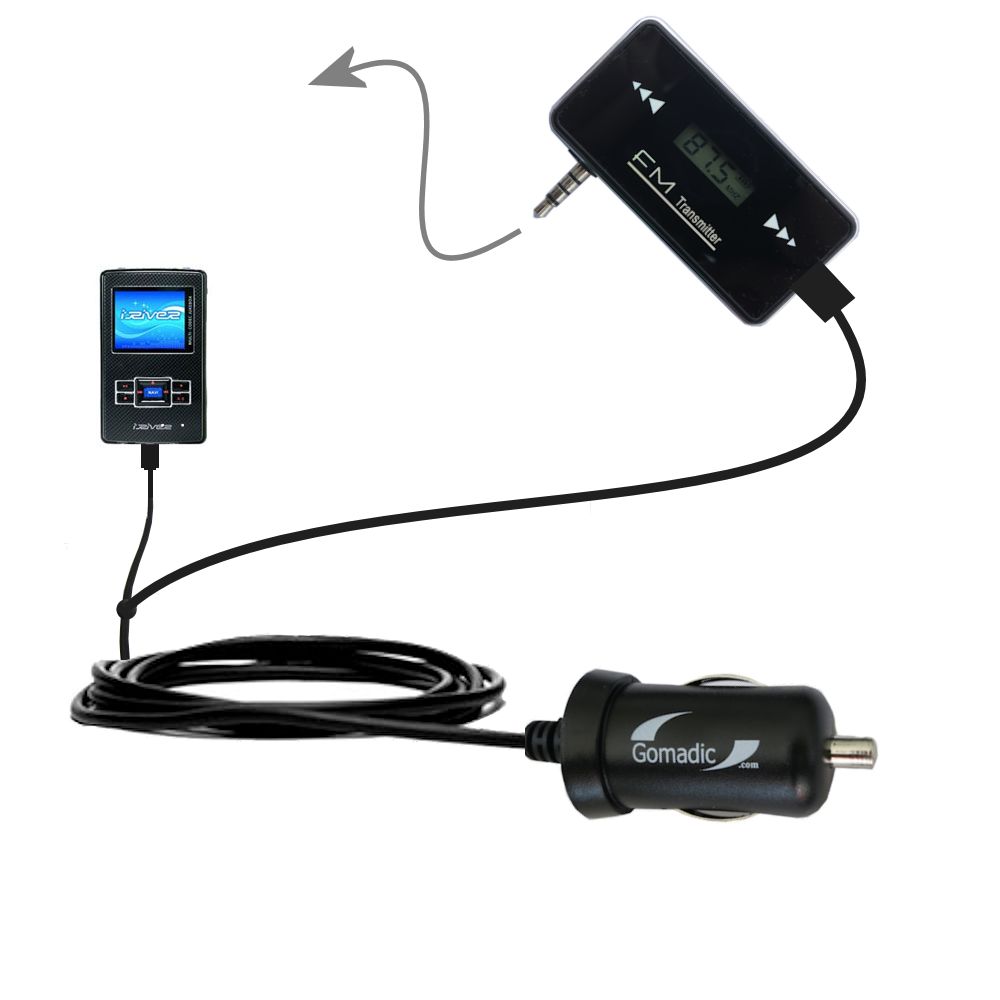 FM Transmitter Plus Car Charger compatible with the iRiver H320