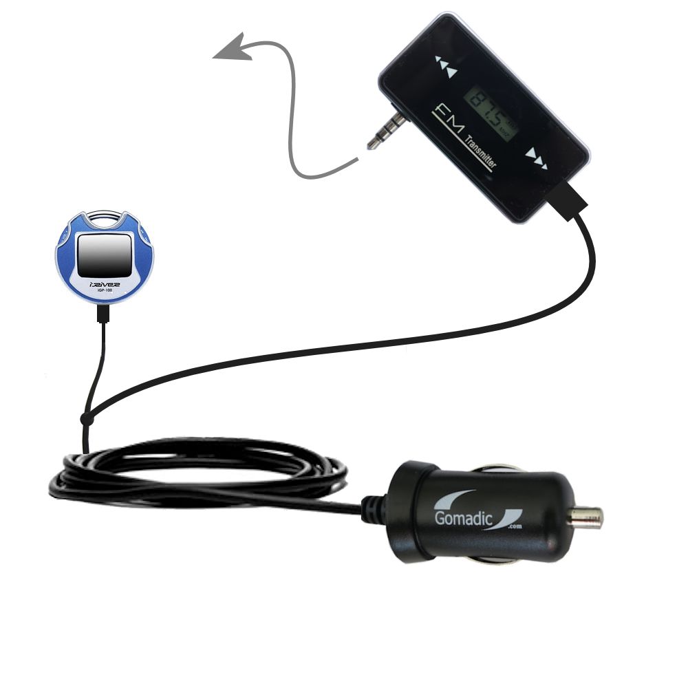 FM Transmitter Plus Car Charger compatible with the iRiver iGP-100