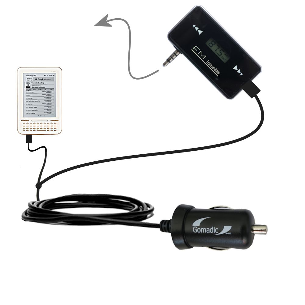 FM Transmitter Plus Car Charger compatible with the iRiver Story