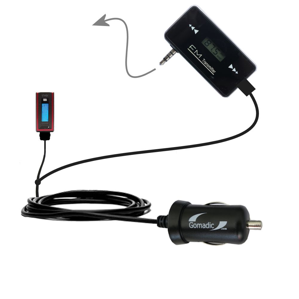FM Transmitter Plus Car Charger compatible with the iRiver T20