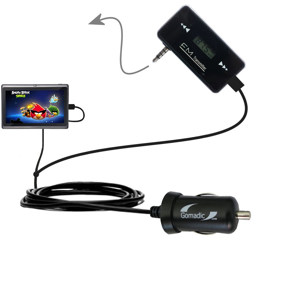FM Transmitter Plus Car Charger compatible with the iView 754TPC