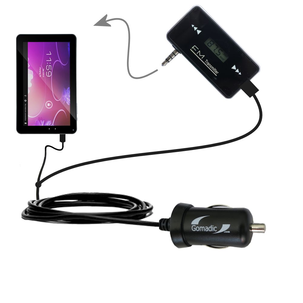 FM Transmitter Plus Car Charger compatible with the iView 900TPC