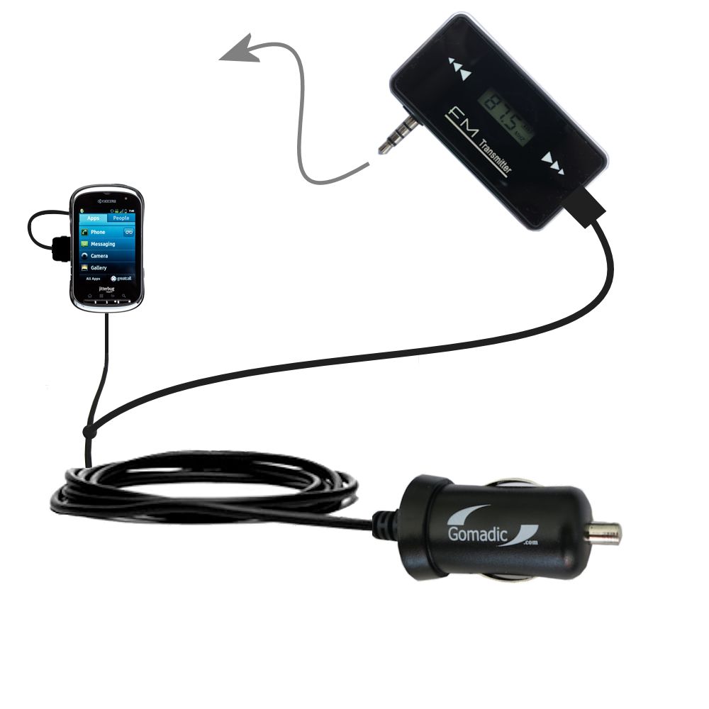 FM Transmitter Plus Car Charger compatible with the Jitterbug Touch