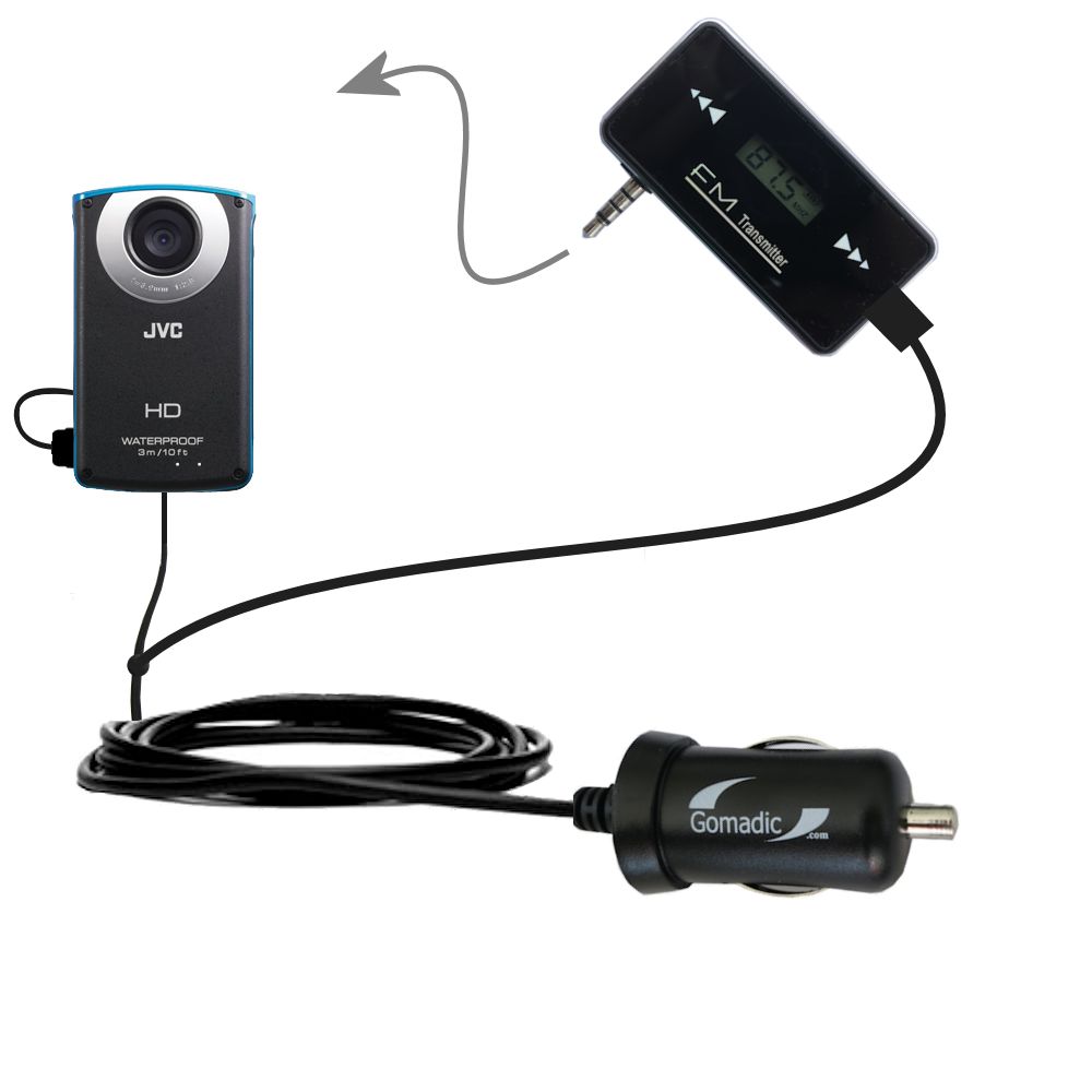 FM Transmitter Plus Car Charger compatible with the JVC GC-WP10AUS