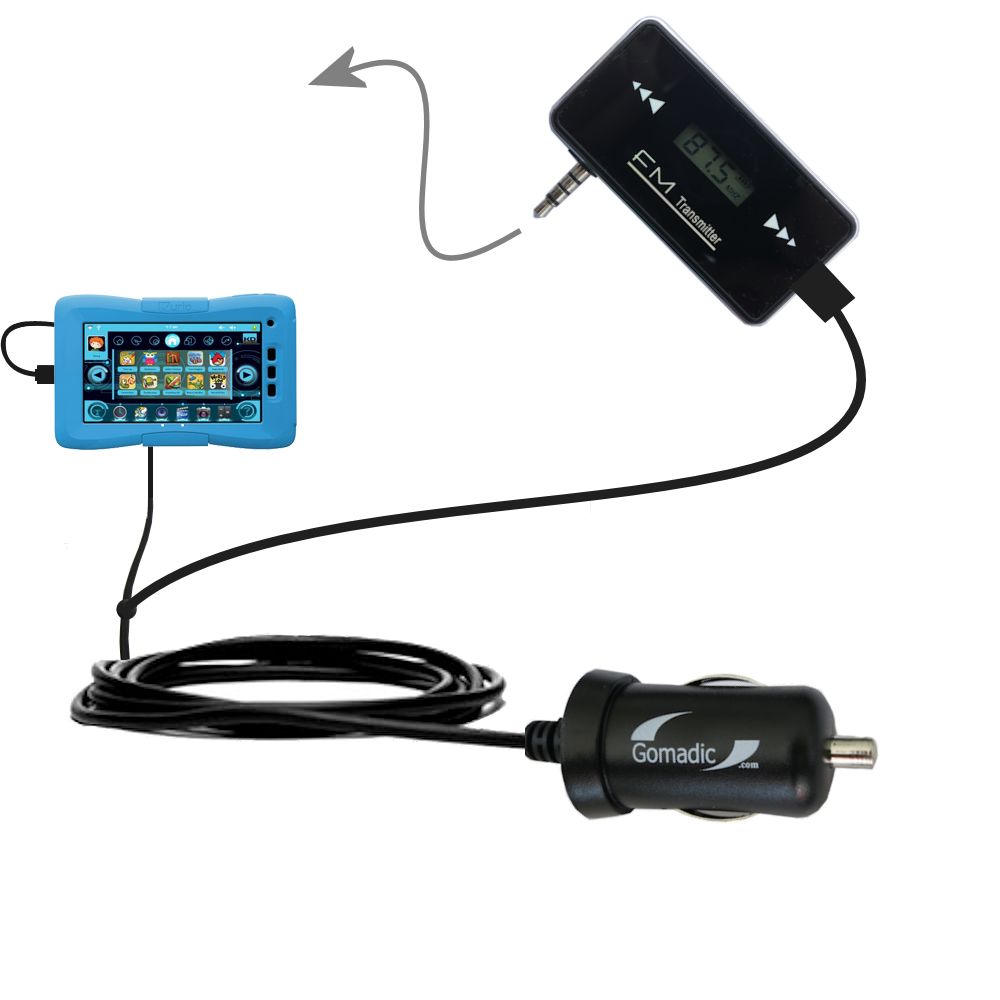 FM Transmitter Plus Car Charger compatible with the KD Interactive Kurio 10S