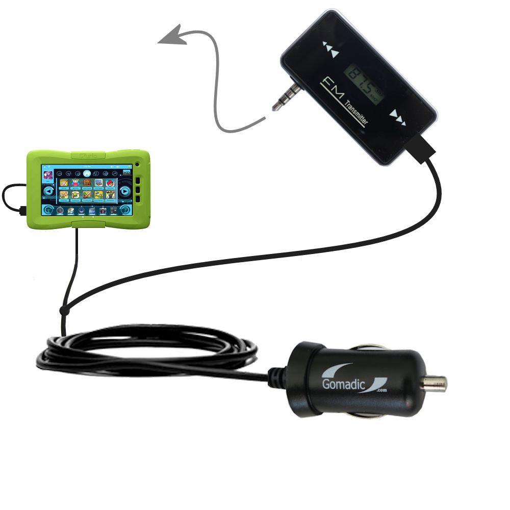 FM Transmitter Plus Car Charger compatible with the KD Interactive Kurio 7S