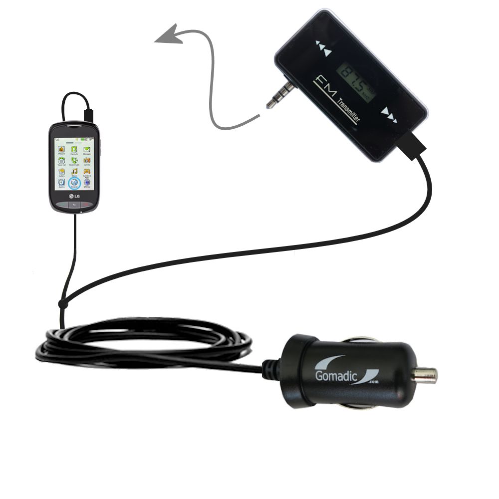 FM Transmitter Plus Car Charger compatible with the LG 800G