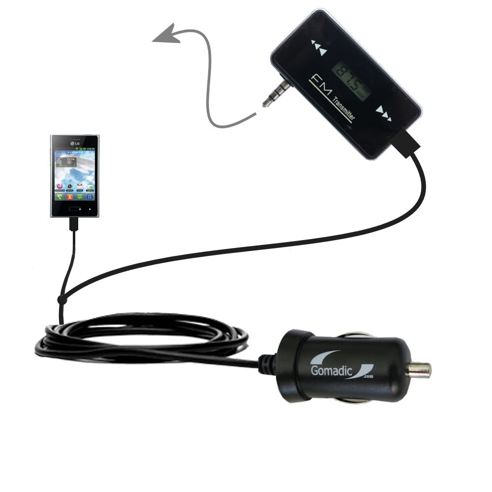 FM Transmitter Plus Car Charger compatible with the LG E400