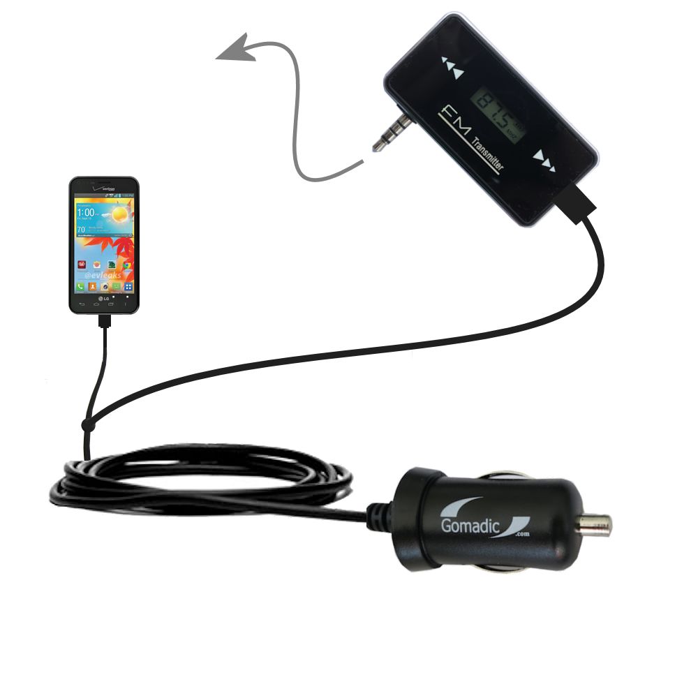 FM Transmitter Plus Car Charger compatible with the LG Enact