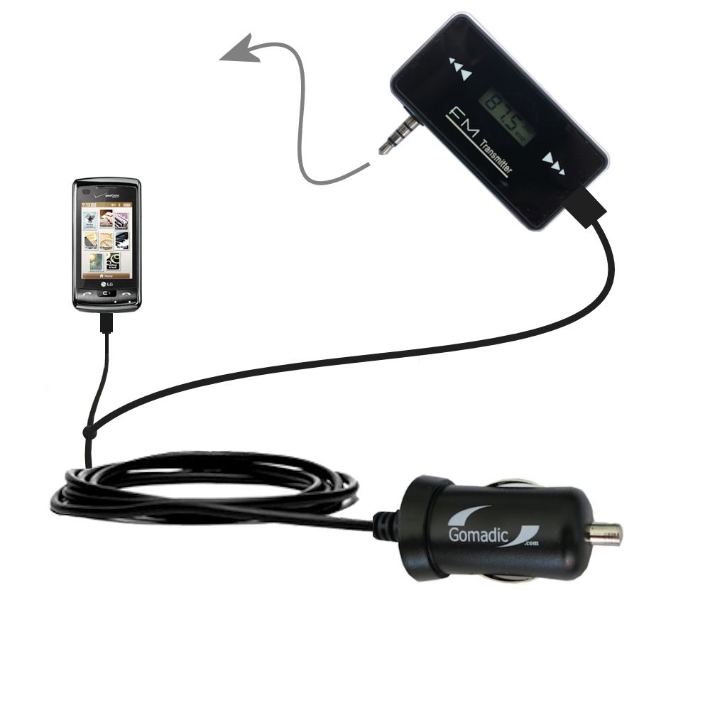 FM Transmitter Plus Car Charger compatible with the LG enV Touch