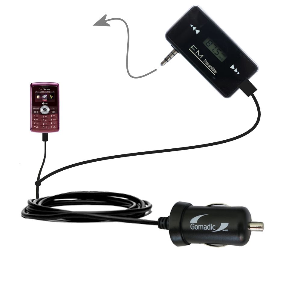 FM Transmitter Plus Car Charger compatible with the LG enV3