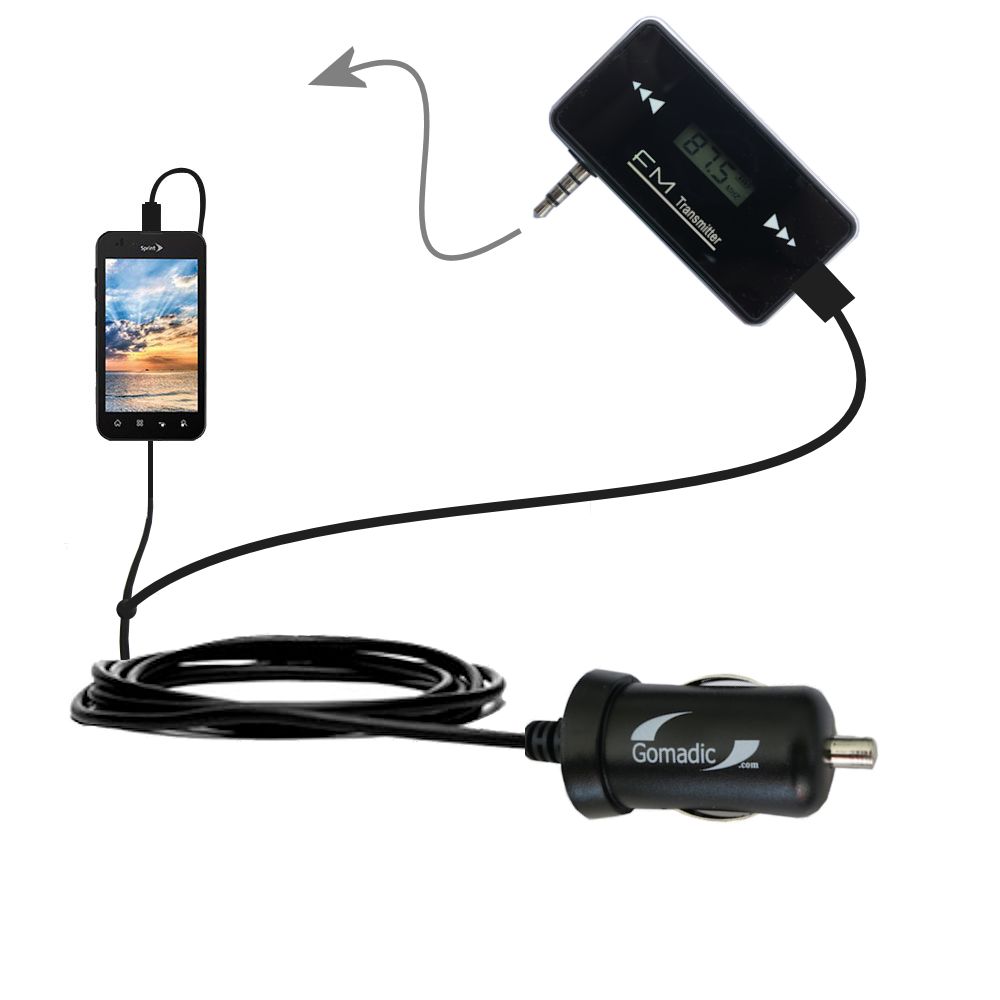 FM Transmitter Plus Car Charger compatible with the LG Marquee