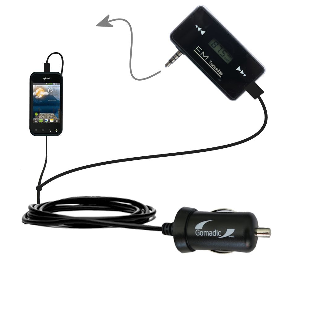 FM Transmitter Plus Car Charger compatible with the LG Maxx QWERTY
