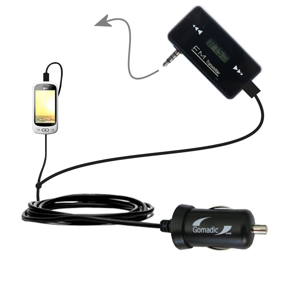 FM Transmitter Plus Car Charger compatible with the LG Neon II
