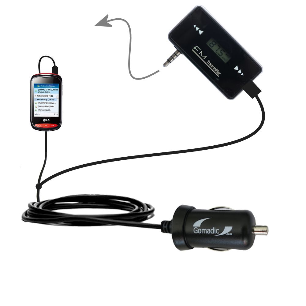 FM Transmitter Plus Car Charger compatible with the LG Plum