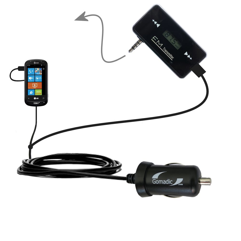 3rd Generation Powerful Audio FM Transmitter with Car Charger suitable for the LG Quantum - Uses Gomadic TipExchange Technology